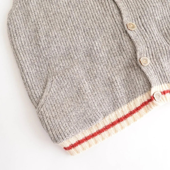 Cape Enrage Vintage Grey 100% Wool Sleeveless Vest ~Sz 46 - Picture 10 of 13